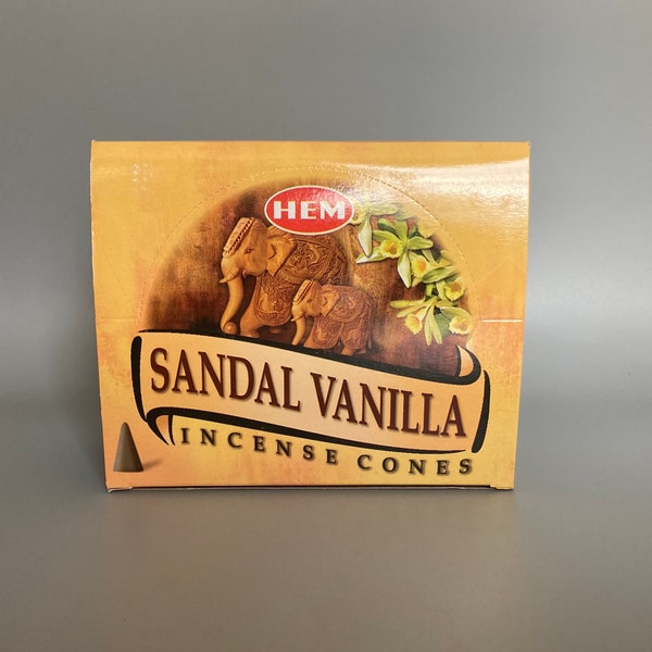 Sandal Vanilla Cone Incense, 10 Cone Box