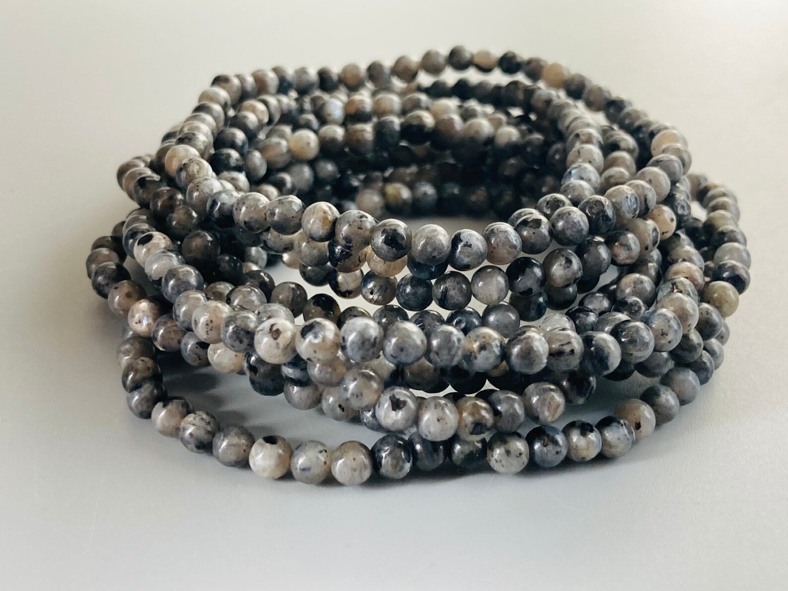 Black Moonstone Beaded Bracelet Round 4 mm Bead Gemstone Etsy