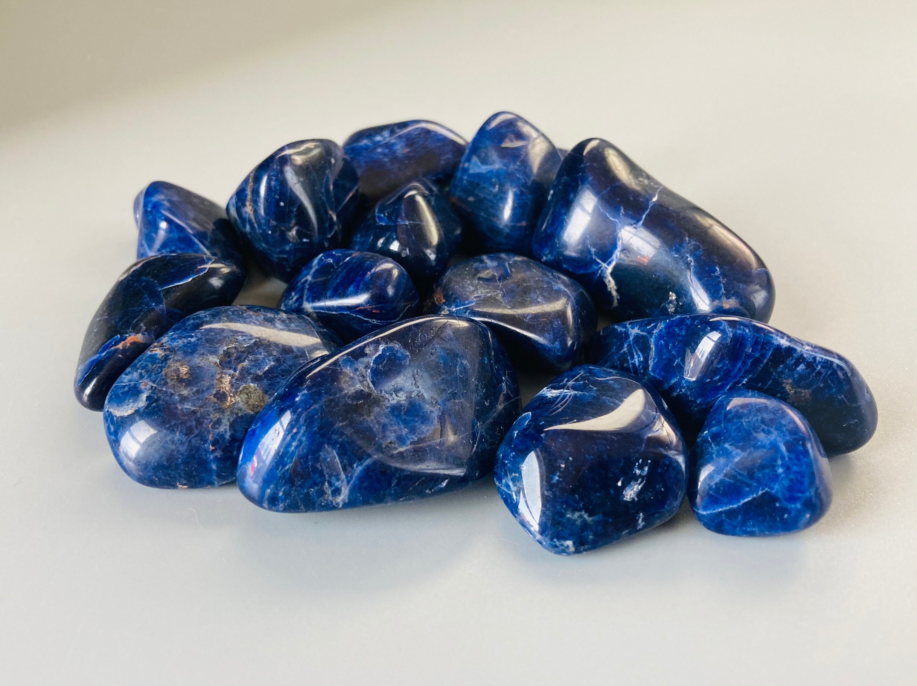 Blue Sodalite Tumbled Stone Medium to Large Blue Sodalite Etsy