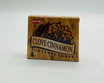 Hem Clove Cinnamon Incense Cones, 10 Cone Box