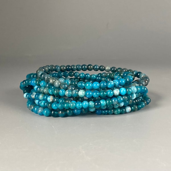Blue Apatite Small Bead Bracelet