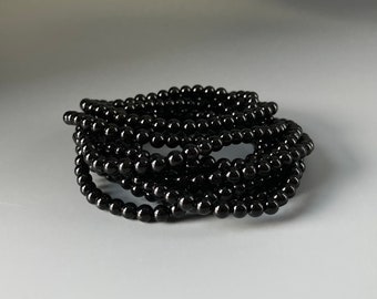 Black Tourmaline Small Bead Bracelet