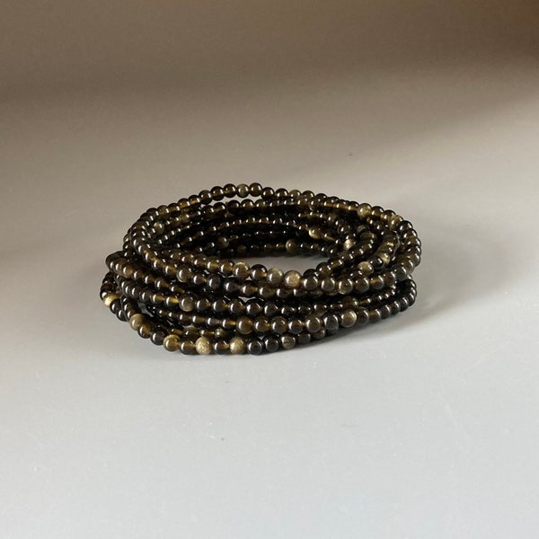 Obsidian Small Bead Bracelet