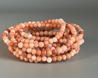 Orange Aventurine Small Bead Bracelet