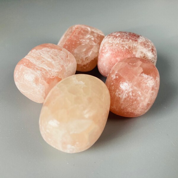 Strawberry Calcite, Tumbled Stone (.5-1.75 inch)