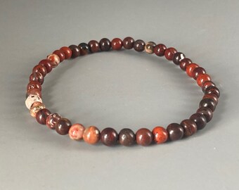 Pulsera de cuentas pequeñas de jaspe de flores