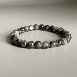 Black Moonstone Large Bead Bracelet