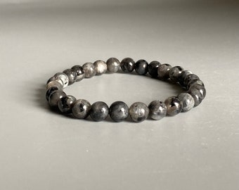 Black Moonstone Large Bead Bracelet