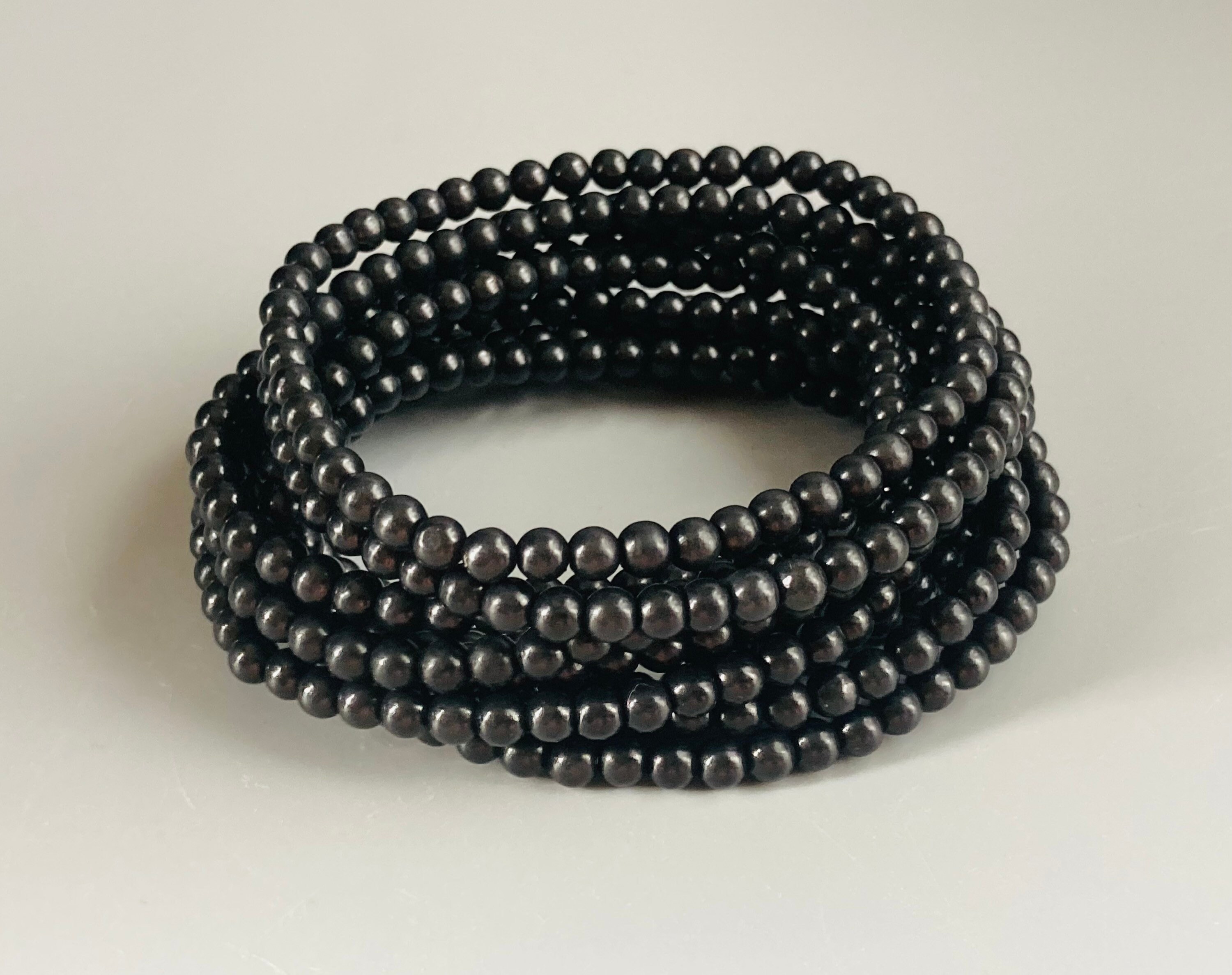 Shungite Stretch Bracelet 4 mm Small Shungite Round Bead | Etsy