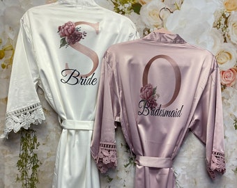 Rosegold Bridesmaid Robe, Rosegold Customization, Satin Robes, Bridesmaid Gift, Bridal Party, Rose Robes, Rose gold Bridesmaid Proposal
