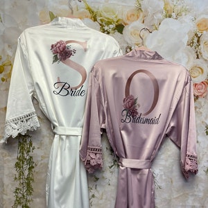 Rosegold Bridesmaid Robe, Rosegold Customization, Satin Robes, Bridesmaid Gift, Bridal Party, Rose Robes, Rose gold Bridesmaid Proposal