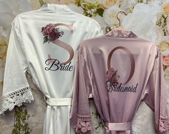 Bridesmaid Robes Bridesmaid Proposal Bridal Gown Wedding Gift Customized Satin Robes Wedding Robes Bridesmaid Gift Maid of Honor