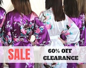 60 OFF Clearance SALE Bridesmaid Robes, Bridesmaid Gift, Satin Bridesmaids Robes, Floral Bridesmaid Robe, Kimono, Silk Bridesmaids Robes