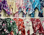 Bridesmaid Robes, Bridesmaid Gift, Wedding robes, Silk Satin Bridesmaids Robe, Kimono Robe, Floral Bridesmaid Robe, Bridesmaid Proposal