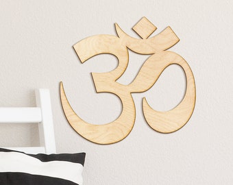 Om Symbol Wood Sign - Laser Cut Sign, Wood Sign Wall Decor, Yoga Artwork, Yoga Wall Decor, Aum, Namaste, Ohm