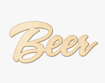 Script Beer Wood Sign-Wood Sign Art, Laser Cut Wood Sign, Craft Beer Sign, Brewery Sign, Beer Wood, Wood Word Art, Cheers Sign,  Bar Beer