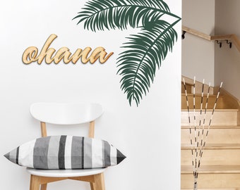 Script Ohana Wood Sign-Wood Sign Art, Laser Cut Wood Sign, Family Sign, Ohana Wall Art, Hawaii Wall Art, Hawaii Wood, Ohana Hawaii