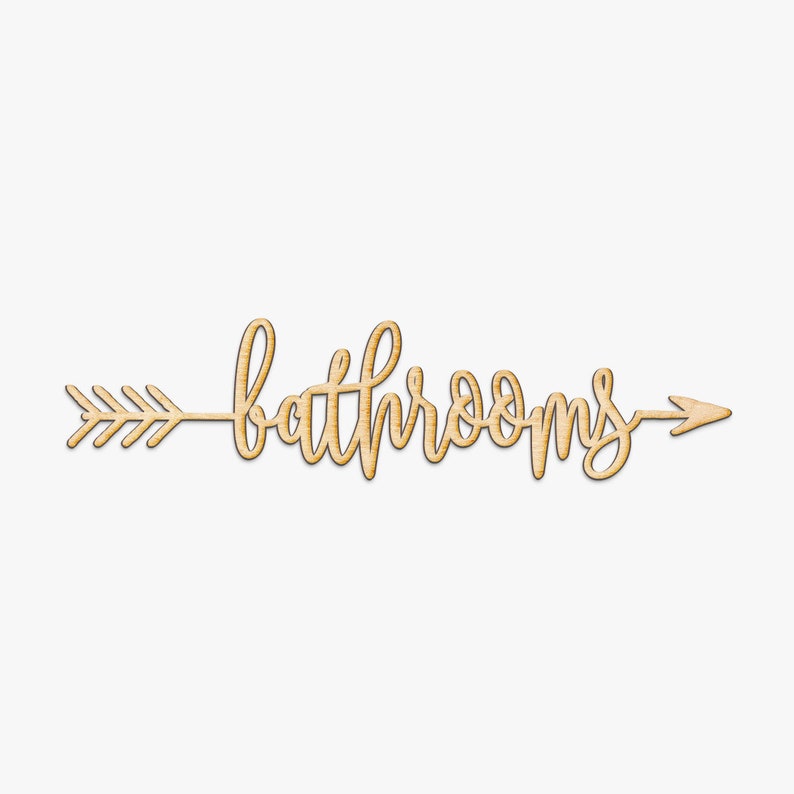 Rustic Bathrooms Bathrooms Arrow Wood Sign Wood Sign Art Restrooms Sign Wooden Sign BathRooms Sign Laser Cut Wood Wood Decor