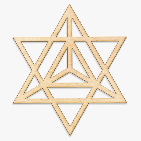 Merkaba Wood Cut Sign - Spiritual Gift, Yoga Decor, Abstract Wall Decoration