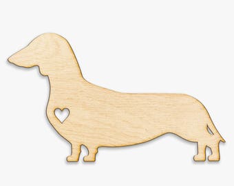 Heart Cut Dachshund Wood Sign - Wooden Wall Decor, Gifts For Dog Owner, Wood Dachshund, Dachshund Lover, Wiener Dog Art, Dachshund Wall Art