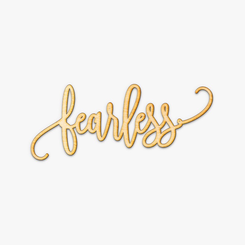 Fearless Script Wood Sign Wood Sign Art Wooden Fearless | Etsy