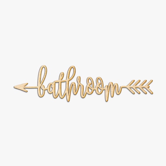 Rustic Bathrooms Bathrooms Arrow Wood Sign Wood Sign Art Restrooms Sign Wooden Sign BathRooms Sign Laser Cut Wood Wood Decor