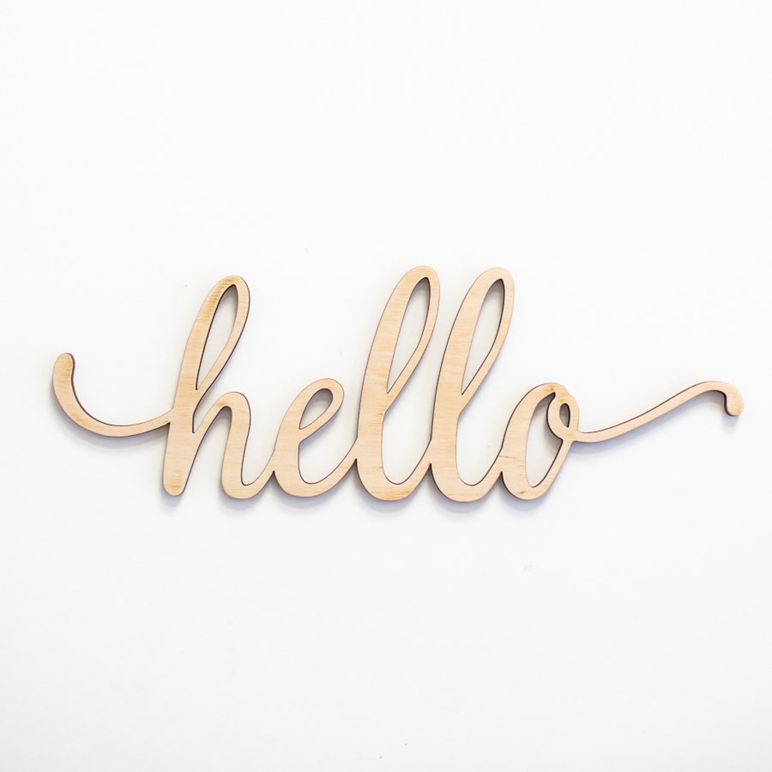 Hello Script Wood Sign wood Sign Art, Wooden Hello, Hello Sign, Laser ...