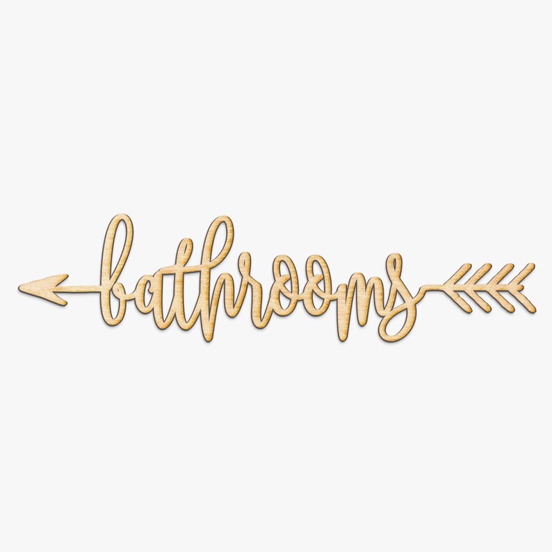 Rustic Bathrooms Bathrooms Arrow Wood Sign Wood Sign Art Restrooms Sign Wooden Sign BathRooms Sign Laser Cut Wood Wood Decor