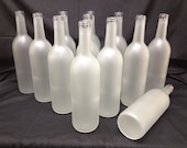 Frosted Bottles, 750 ml. Great For Home Brew ,Wine, Beer , BottleTree , Weddings, Parties , Frosted White, Centerpieces , Crafting ,