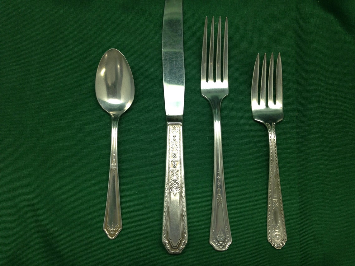 4 Pc. Mismatched Silverware Silverplate Odd Flatware Dinner Etsy