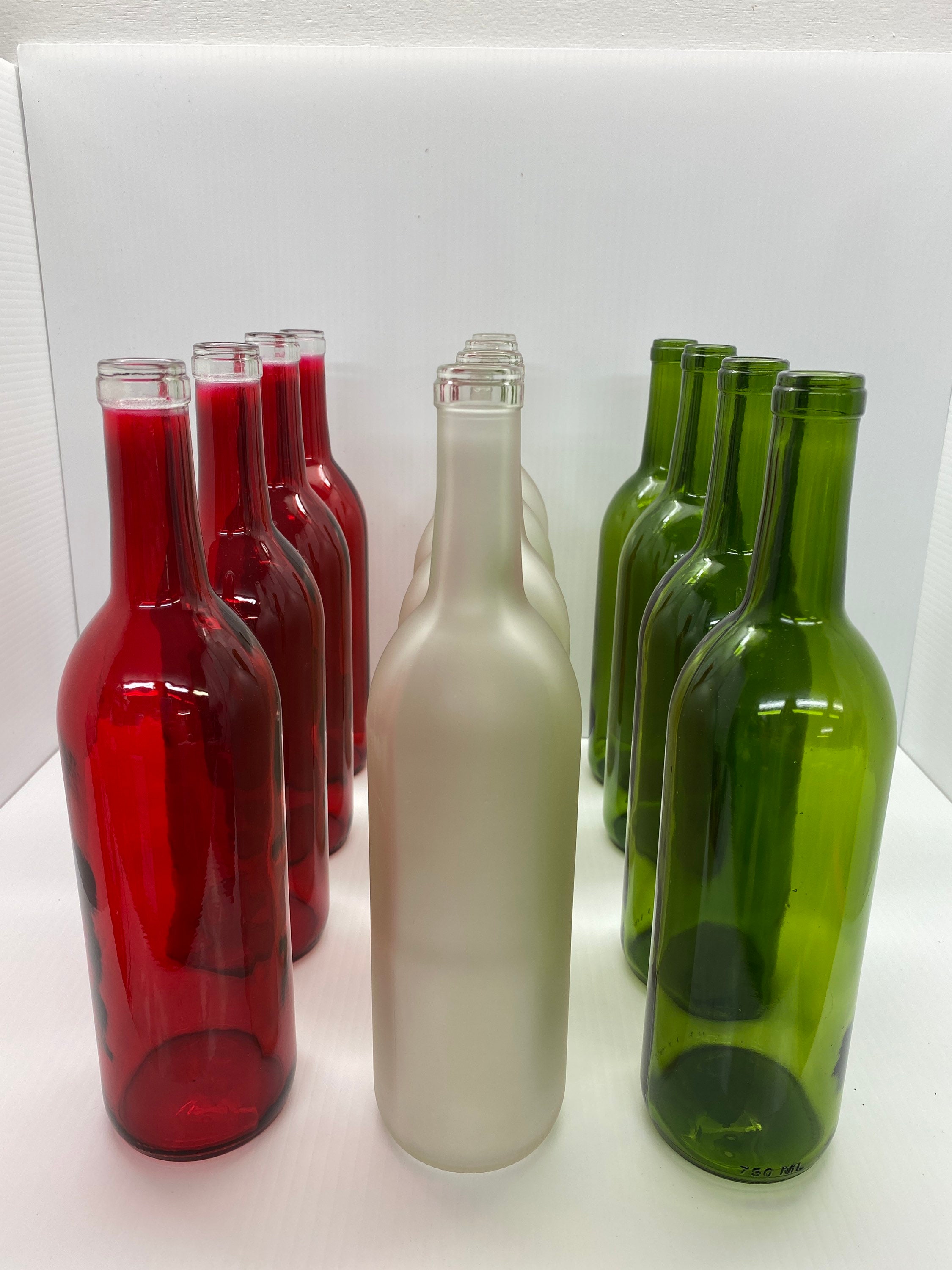 Download 12 Wine Bottles 4 Red 4 Green 4 Frosted 750 Ml Wine Beer Etsy