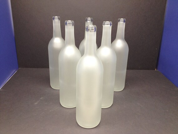 6 Frosted Bottles Frosted Vase Wedding Vase 750 Ml For Etsy