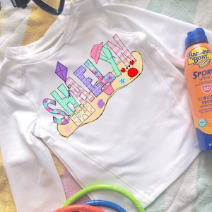 Infant/Toddler Personalized Rashguard, Toddler Beach Shirt, Toddler swimwear, Toddler swimsuit, personalized swimsuit