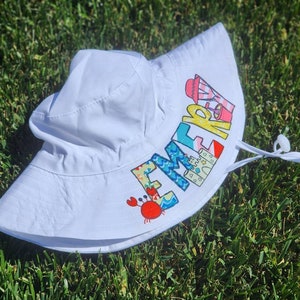 Personalized Name Baby Toddler Kids UV Sun protection bucket hat, beach hag, pool hat, summer hat, beach wear , baby sun