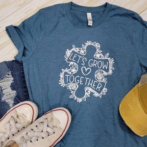 Let&#39;s Grow together Autism Acceptance Tee, Autism awareness, puzzle tee, neurodiversity, advocate, Autism awareness month