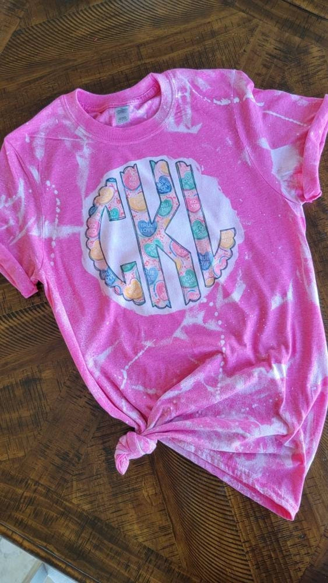 Valentines Bleached Top