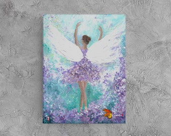 Original Angel painting, Angel painting on canvas, Guardian Angel art, Angel wings painting, Angel art, Abstract Angel painting, Angel decor