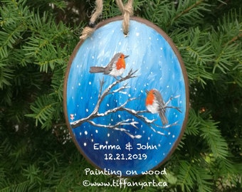 Wedding gift, Our First Christmas as Mr. & Mrs., Christmas ornament, wedding gift for couple, Anniversary gift, Personalized gift,Custom art