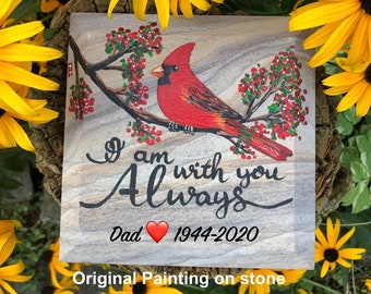 Memorial stone, Remembrance stone, Sympathy gift, In loving memory gift, Memorial gift, Personalized Memorial Stone, Cardinal sympathy