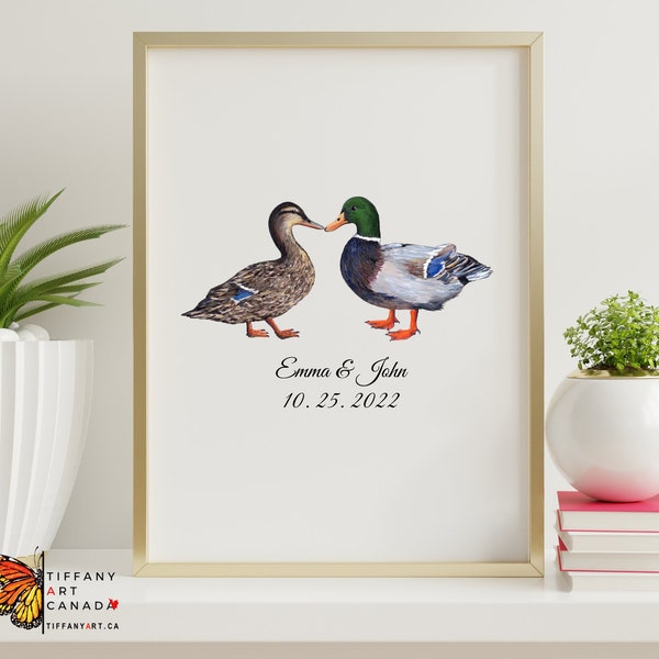 Mallard Duck Gift For Couple, This Is Us, Wedding Gift, Anniversary Gift For Couple, Farmhouse Wall Art, Duck Lover Gift, Duck Print