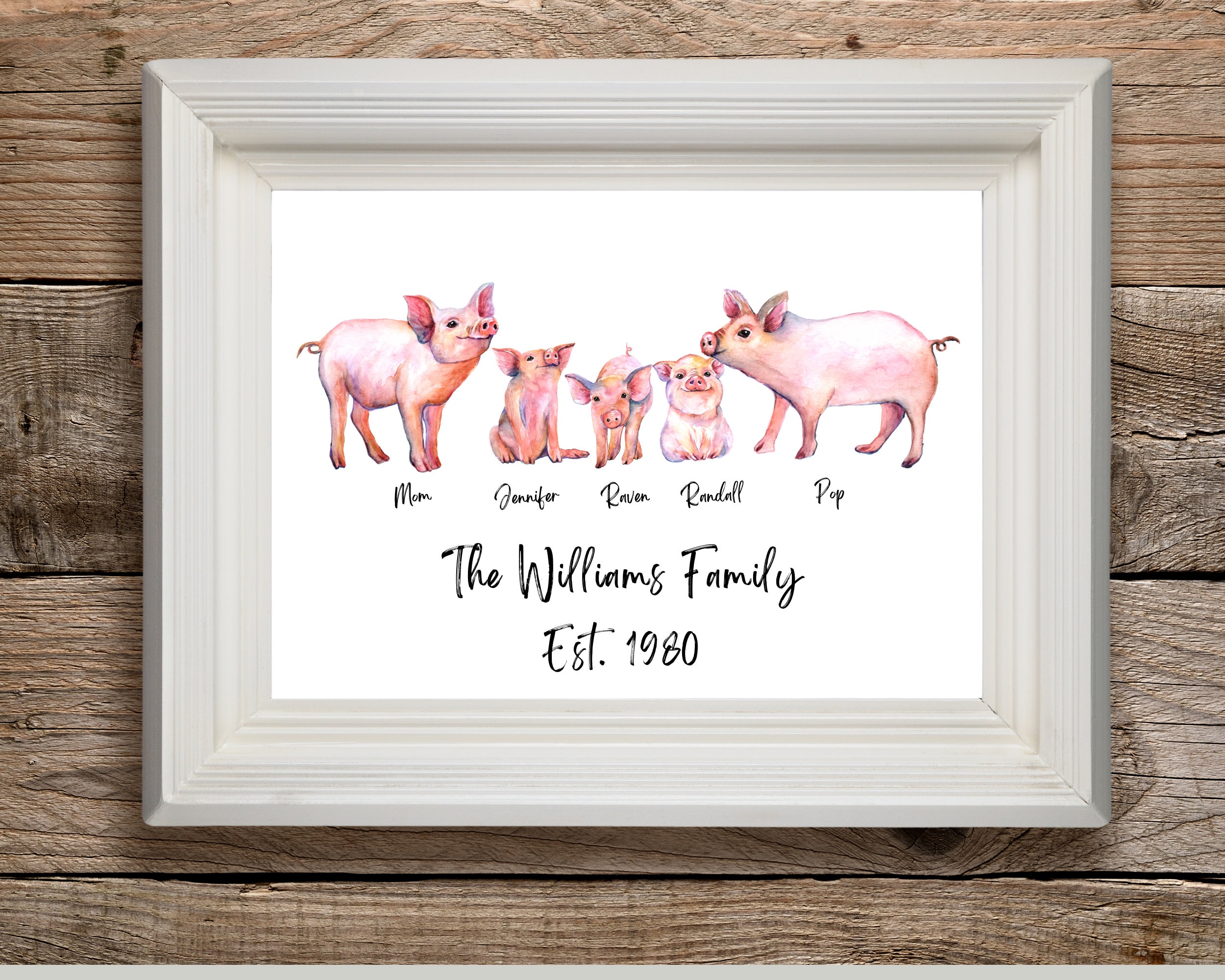 Pig Family Names Print Personalized Family Name Print Animal - Etsy Canada Pig Family Names Print Personalized Family Name Print Animal - Etsy Canada