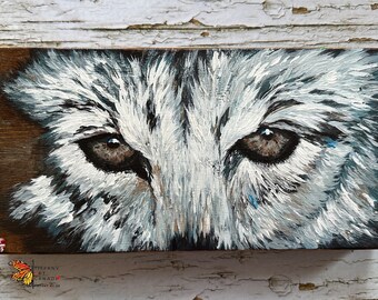 Pintura de lobo sobre madera, arte de pared de lobo, arte de lobo, obra de arte de lobo, regalo de lobo para hombres, para él, regalo del día del padre de lobo, regalo para amantes de los lobos,
