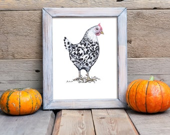 Chicken Art Print, Chicken Artwork, Mother Cluckers, Funny Chicken Print, Chicken Sign, Chicken Lover Gift, Farmhouse Chicken Wall Decor