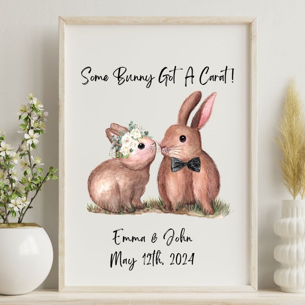 Bunny Couple Print | Personalized wedding gift | Unique Wedding Gift | Wedding gift for couple | Anniversary gift | Engagement Gift