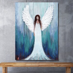 Original Angel painting, Angel painting on canvas, Guardian Angel art, Angel wings painting, Angel art, Abstract Angel painting, Angel decor