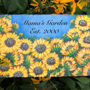 Piedra de jardín pintada a mano, jardín de la abuela, jardín de mamá, piedra conmemorativa, piedra del recuerdo, regalo conmemorativo personalizado, regalo de simpatía