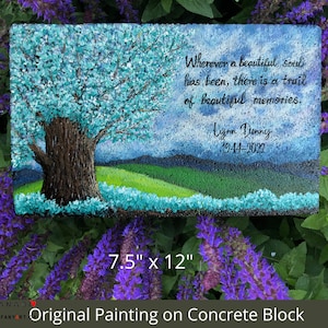 Piedra conmemorativa, Piedra de jardín pintada a mano, Piedra de recuerdo, Regalo conmemorativo personalizado, Regalo de simpatía personalizado, Regalo de memoria amorosa