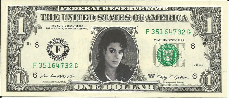 Michael Jackson King of Pop Dollar Bill REAL Geld | Etsy