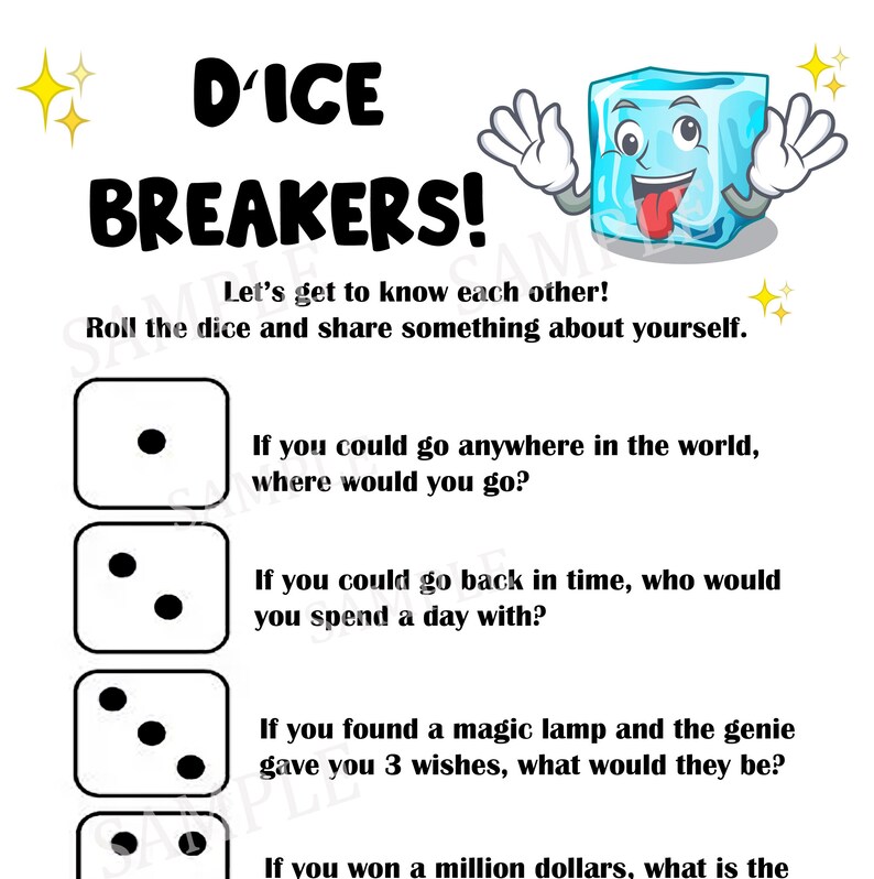 Ice Breaker Game 2 Versions Team Builder Office Community Etsy