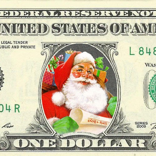 USA DOLLAR BILL MERRY CHRISTMAS DAY 25 CHRISTMAS DOLLARS 